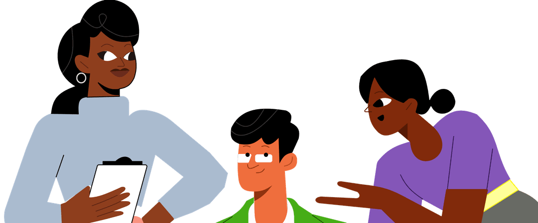 People discussing credentials